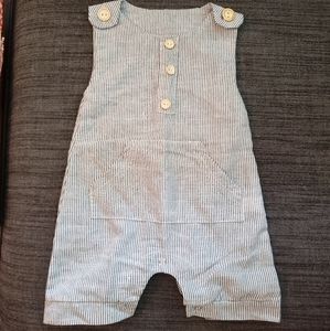 Striped overall romper